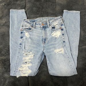Distressed American Eagle Mom Jeans